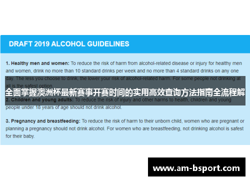 全面掌握澳洲杯最新赛事开赛时间的实用高效查询方法指南全流程解 全面掌握澳洲杯最新赛事开赛时间的实用高效查询方法指南全流程解